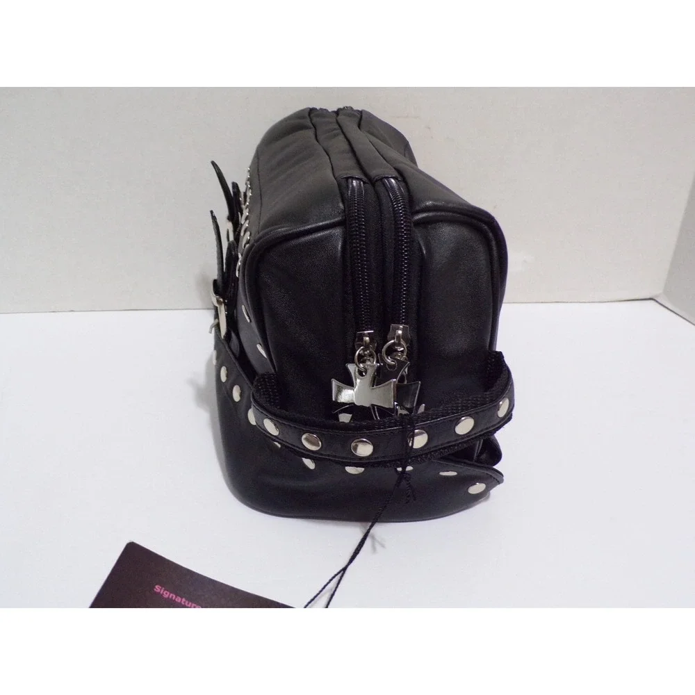 Bikers Women's Cosmetic Travel Bag Silver Studs NWT Soul of the Rose Zipper Snap